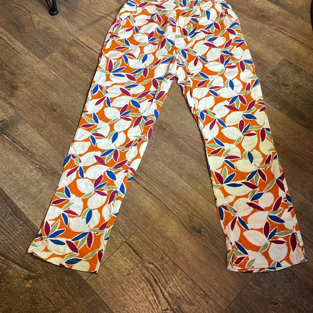 Vicose multicolor pants with pockets waist 14 length 29 NWT🧡💚💙